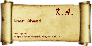 Kner Ahmed névjegykártya
